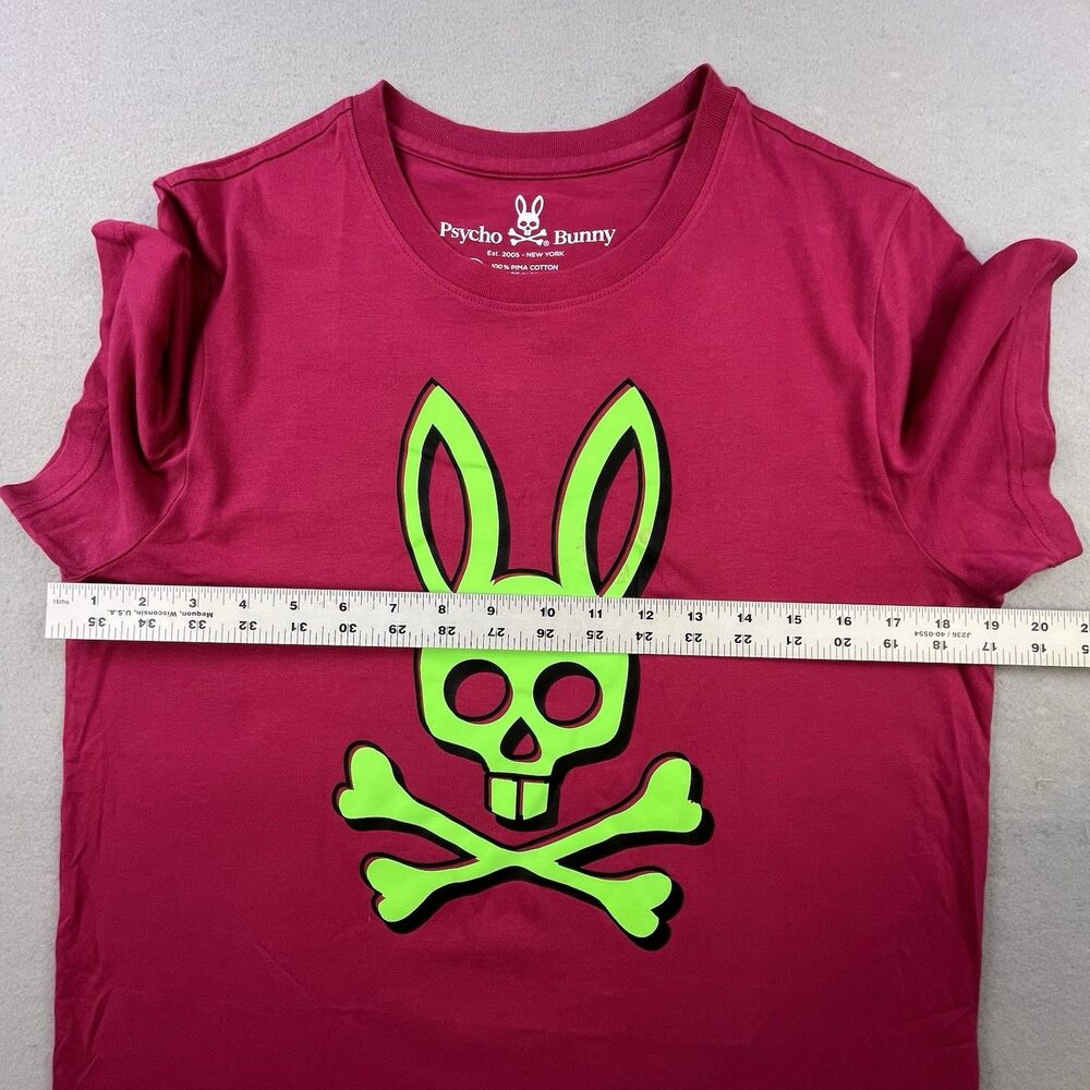 Psycho Bunny T-Shirt Women’s Size 3 Small Magenta Pink Graphic Tee Cotton Skull - Picture 8 of 9